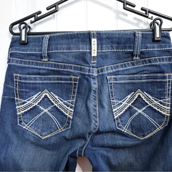 Ariat R.E.A.L. Mid Rise Stretch Whipstitch Boot Cut Jean Ocean (Medium Wash) 31 - Picture 7 of 12